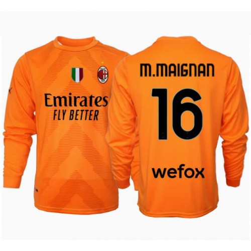 Fotbalové Dres AC Milan Mike Maignan #16 Brankářské Venkovní 2024-25 Dlouhý Rukáv